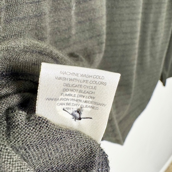 Billy Reid Stripped Cotton Long Sleeve Polo Henley Shirt Sz Large - Picture 10 of 11